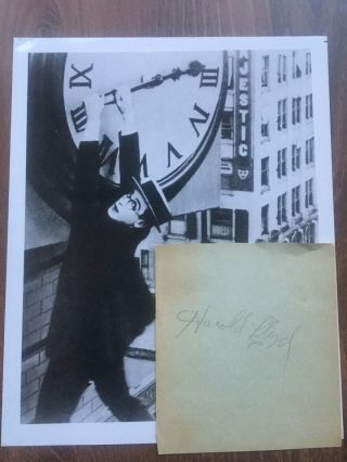Harold Lloyd Autograph And Photo