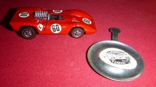Vintage 1969 Hot Wheels Red - Line Red Ferrari 312P with Metal Badge 2