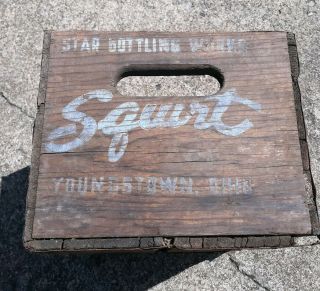Vintage Squirt Soda Cola Drink Wooden Crate Star Bottling Youngstown Ohio