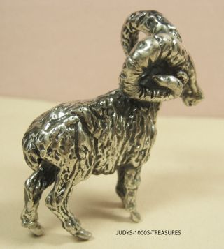 925 Sterling Bighorn Sheep Ram Miniature 1.  75x2x1.  75 Inch 45.  40gr Made In Italy