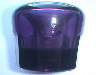 SMALL antique BLACK AMETHYST glass FUNNEL INK well BOTTLE Pretty Purple Paneled 5