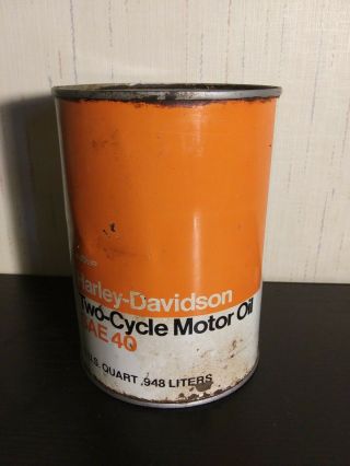 Vintage Harley Davidson 1 Quart Oil Can.  All Metal Can.