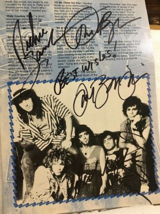 Bon Jovi - Jon Bon Jovi,  Richie Sambora Tico Torres Alec Such,  Bryan Signed Photo