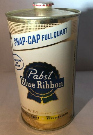 Pabst Blue Ribbon,  Pabst Brewing Co. ,  Milwaukee,  Snap - Cap Full Quart Lid Intact
