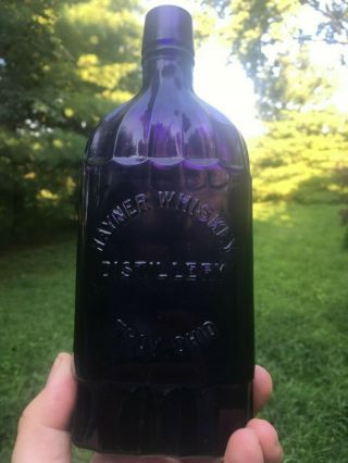 Purple Hayner Whiskey Distillery Troy Ohio Pint Flask