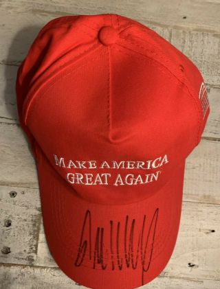 Donald Trump Autographed Make America Great Again Hat Signed With Proof