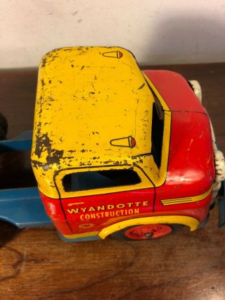 Vintage Wyandotte Construction Semi Tractor Trailer Cab Only Pressed Steel Toy 3