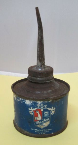 Old Maytag Newton Iowa Oil Can Great Logo 5 Inches Tall 2 1/2 Wide T46