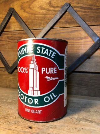 Empire State Oil Can Vintage Motor Full Gulf Texaco Gas Pump Sign Shell 2
