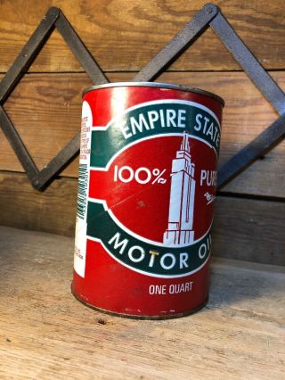 Empire State Oil Can Vintage Motor Full Gulf Texaco Gas Pump Sign Shell 4