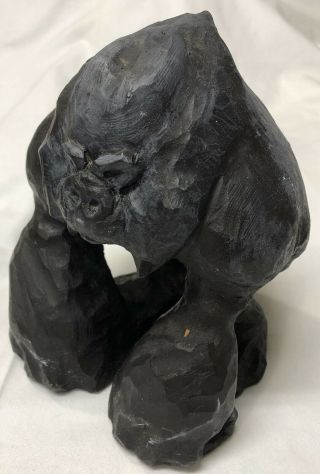 Vintage 1996 David Lorden Folk Art Wood Carving Silverback Gorilla Artist Signed