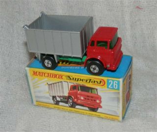 1960s.  Matchbox,  Lesney.  Superfast 26 Gmc Tipper Truck.  All