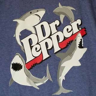 Dr Pepper Shark T Shirt Great White Shiver Frenzy 100 Cotton Size Xl