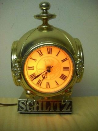 Extremely Rare Schlitz Antique Vintage Clock Beer Light Sign Cash Register Top