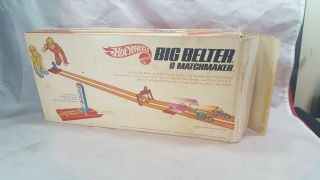 Vintage 1970 HOT WHEELS BIG BELTER Matchmaker drag Race Set w.  Box inserts 2