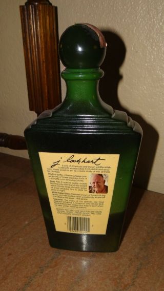 Beam Kentucky Whiskey - Green Liquor Bottle with Gray Fox by J.  Lockhart Empty 2
