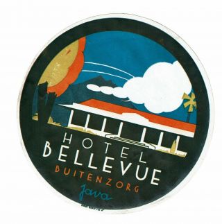 Hotel Bellevue Luggage Java Deco Label (buitenzorg)