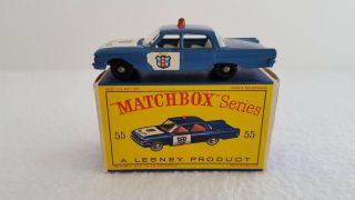 Matchbox Lesney No 55b Ford Fairlane Police Car With " D " Box