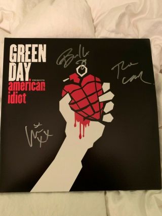 Green Day Signed Rare American Idiot 2x Lp Vinyl Set Billie Joe Tre And Mike