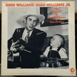Hank Williams & Jr The Legend Of In Song & Story 2 Lp Vg,  Promo Usa Mgm Stereo