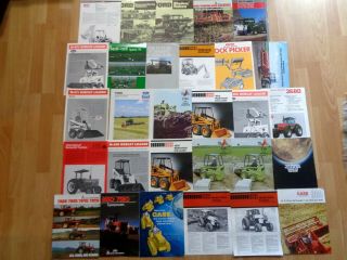 Group Of 29 Vintage Brochures Tractors Skid Steers & Equipment