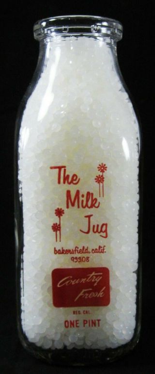 Vintage Milk Bottle The Milk Jug Bakersfield Ca Glass 1 Pint