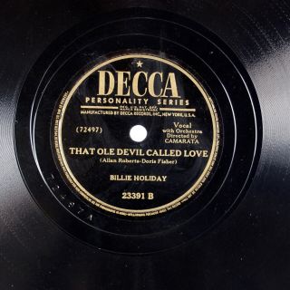 BILLIE HOLIDAY: Lover Man / Ole Devil US Decca 23391 Jazz Vocals 78 E - 3