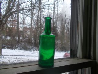 1890s Pretty Emerald Green Cologne Emb C.  L.  G.  Co (carr Lowrey Glass Co Baltimore)