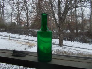 1890s PRETTY EMERALD GREEN COLOGNE EMB C.  L.  G.  CO (CARR LOWREY GLASS CO BALTIMORE) 3