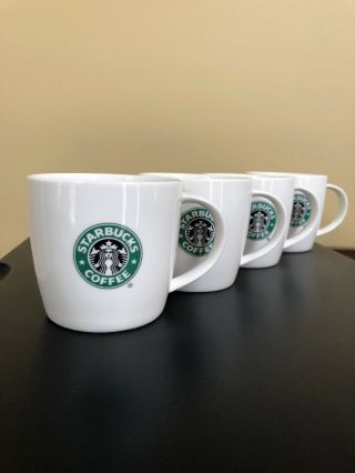 Set Of 4 Starbucks 2008 Bone China Siren Mermaid Logo 12oz Coffee Mug Cup