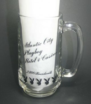 Vintage Atlantic City Playboy Hotel And Casino Glass Mug/cup Boardwalk