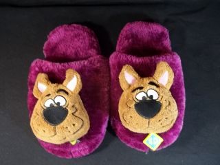 Scooby Doo Slippers Childs Adult M Childs Large Purple Fuzzy