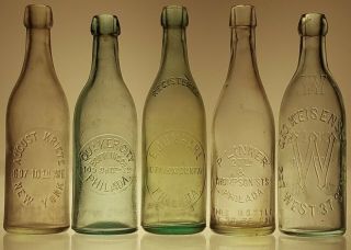 Handblown Odd Color Soda Champagne Beer Bottle Philadelphia Glass Quaker City