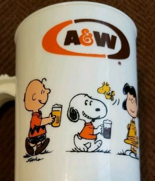 Vtg A&w Root Beer Mug 22 Advertising Promo Peanuts Snoopy And Friends