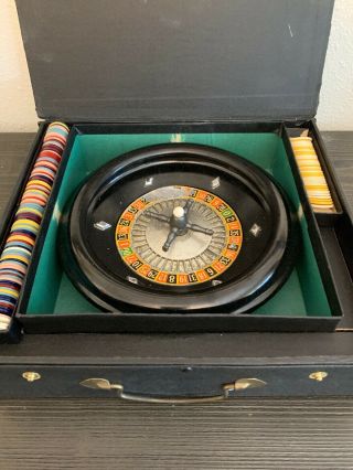 Vintage Bakelite Roulette Wheel - Rott Games York City Case