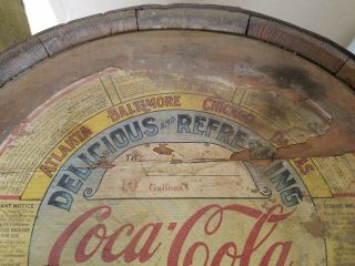 10 Gallon Wooden Coca Cola Barrel W/original Paper Label