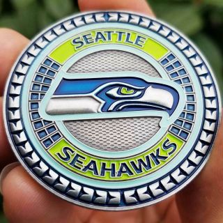 Premium Nfl Seattle Seahawks Poker Card Guard Chip Protector Golf Marker Coin