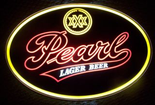Vintage Nos Pearl Lager Beer Xxx Lighted Advertising Sign Nicest By Far On Ebay