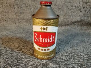 Schmidt City Club 12 Oz.  Cone Top Beer Can - St.  Paul,  Mn.  Salt Shaker Custom Top