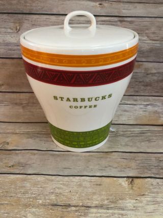 Starbucks Coffee Canister Or Cookie Jar With Lid - Southwest Stripes Perfect