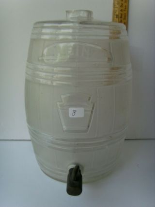 Antique Gallon “heinz” Glass Vinegar Dispensing Barrel/jar 1880 - 1910 53/8