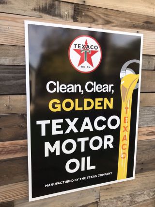 Antique Vintage Old Style Golden Texaco Gas Station Sign 5