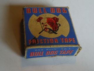 Vintage Bull Dog Rubber Friction Tape Boston Woven Hose & Rubber Co W/ Box