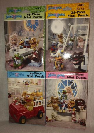 Jim Henson Muppet Babies 24 - Piece Mini Puzzle Set Of 4 Complete 2003