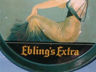 Eblings Extra Beer Tray Pre Pro ? Pretty Girl Signed Earl Chisty Artwork 3