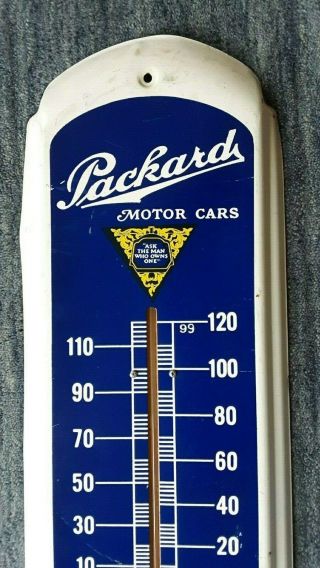 Vintage PACKARD Motor Cars THERMOMETER - tin - 27 