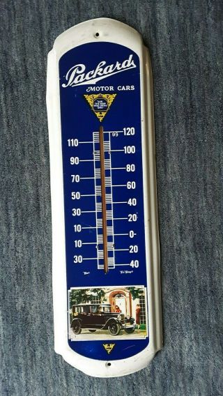 Vintage PACKARD Motor Cars THERMOMETER - tin - 27 