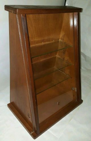 Vtg Country Store Wood Slant Front Counter Top Watch Jewellery Display Case