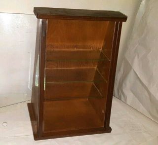 VTG COUNTRY STORE Wood SLANT FRONT COUNTER TOP Watch Jewellery DISPLAY CASE 2