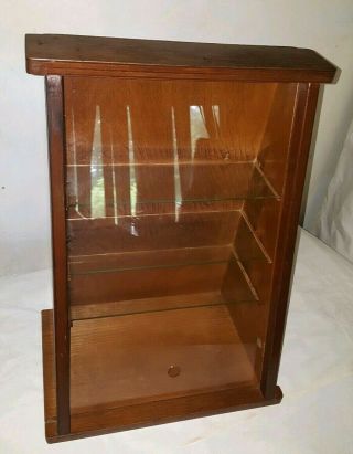 VTG COUNTRY STORE Wood SLANT FRONT COUNTER TOP Watch Jewellery DISPLAY CASE 3